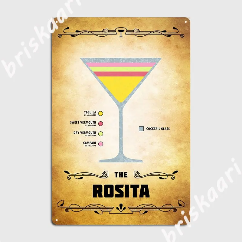 Rosita Cocktail Classic Poster Metal Platform Club Party Design Party Garage Decoration Tin Sign Poster