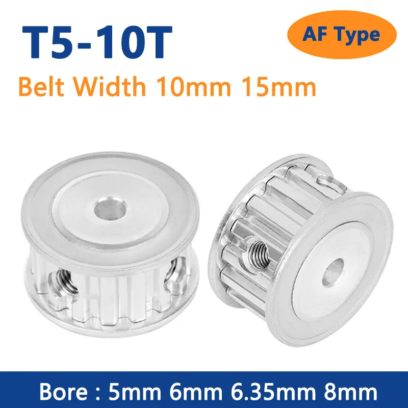 10T T5 Timing Pulley Bore 5 6 6.35 8mm for Width 10mm 15mm T5 Synchronous Belt 10 Teeth AF Type 1pc timing belt pulley,timing pulley