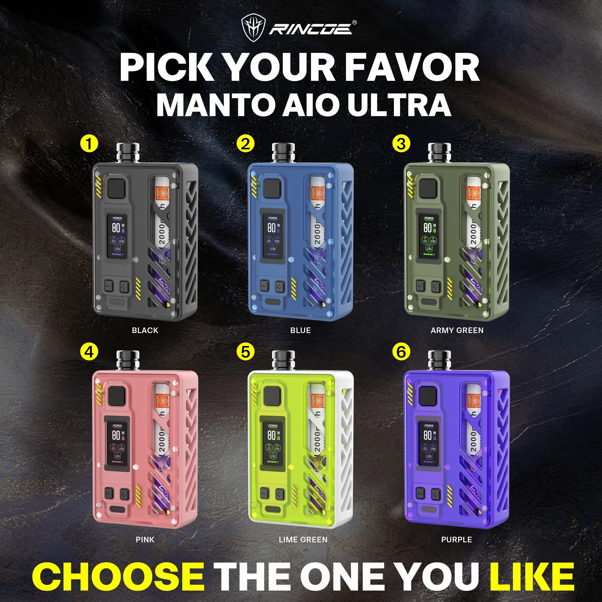Manta Rta Mod Original Rincoe Manto AIO Ultra RTA Kit 80W Box Mod Vape Ultra Pod ...