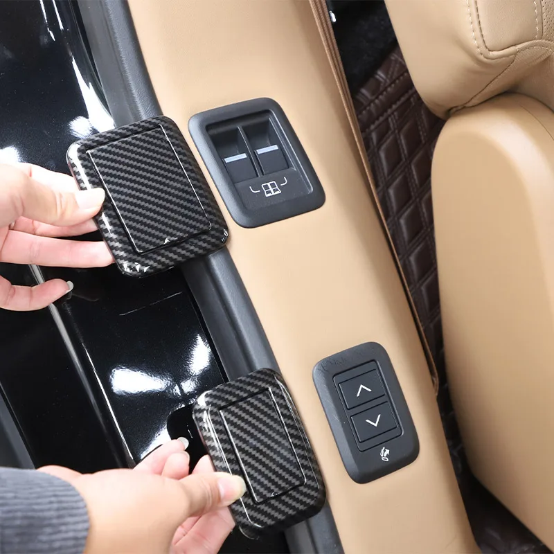

Кнопки регулировки заднего сиденья автомобиля из АБС-углеродного волокна для защиты от ошибок, аксессуары для чехла Land Rover Range Rover Vogue L460 2023