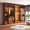 Modern glass wardrobe bedroom household combination storagecabinet L-shaped corner cloakroom closet Furniture forclothes Luxury 2 Modern glass wardrobe bedroom household combination storagecabinet L-shaped corner cloakroom closet Furniture forclothes Luxury 2