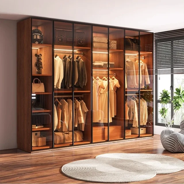 Modern glass wardrobe bedroom household combination storagecabinet L-shaped corner cloakroom closet Furniture forclothes Luxury 2 Modern glass wardrobe bedroom household combination storagecabinet L-shaped corner cloakroom closet Furniture forclothes Luxury 2