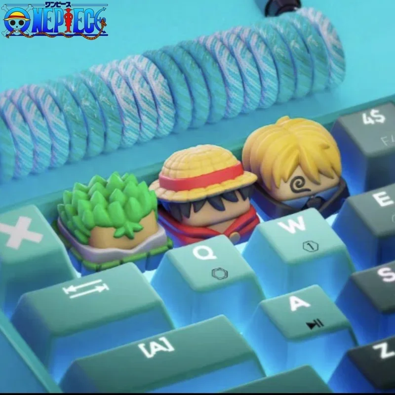 

Цельная механическая клавиатура Gk Luffy Na Mei с перекрестными валами, прозрачные колпачки для клавиш из смолы под заказ, коллекция декоративных моделей кукол