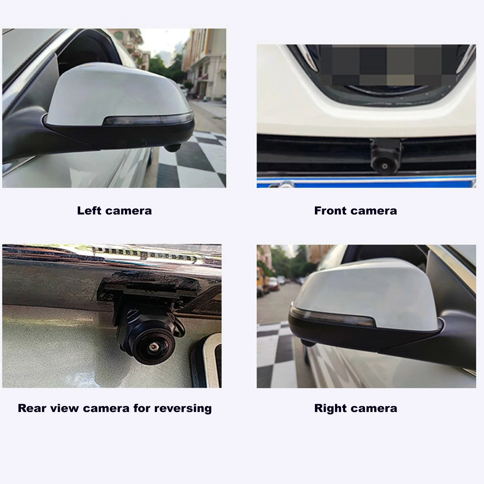 Rear Camera 360 Vehicle Camera Panoramic Surround View 1080P AHD Right+Left+Front+Rear View Camera System Android Auto Radio Night Vision