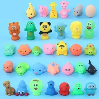 10 Pcs/Set Baby Cute Animals Bath Toy Swimming Water Toys Soft Rubber Float Squeeze Sound Kids Wash Play Funny Gift 2