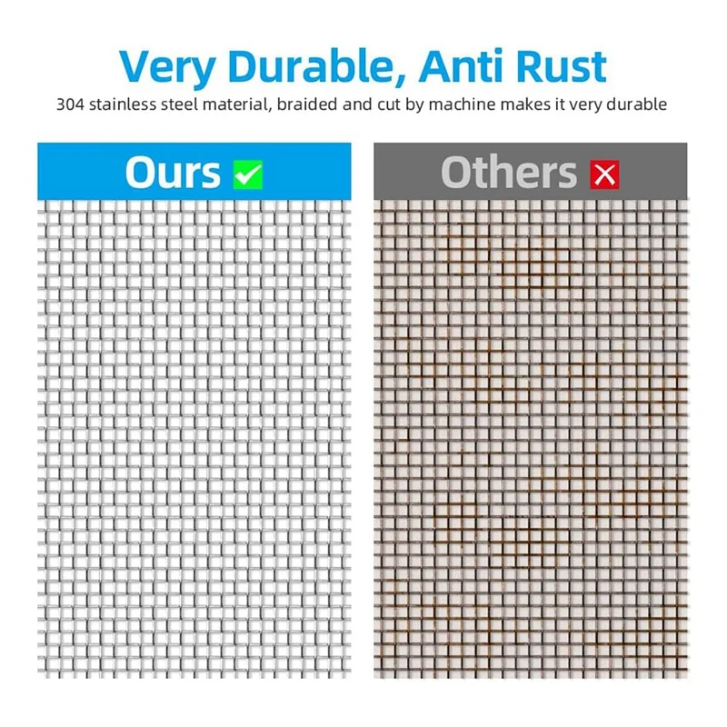 

Mesh Sheet Size,20 Mesh Woven Wire Mesh Gap-Blocker Metal Filter Fine Screen Roll Drain Cover Mesh Stainless Steel