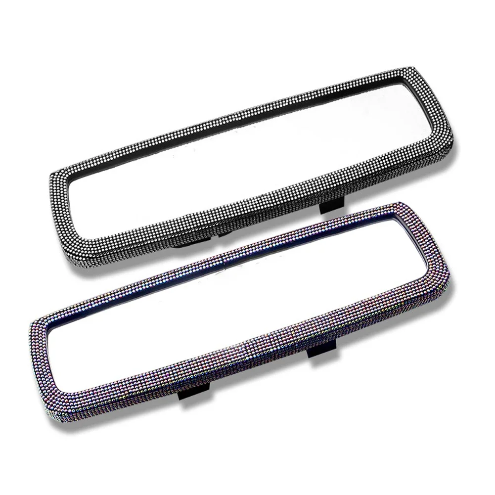 Rhinestone Car Rearview Mirror Charm Cover for Girls Pink Auto Accessories Interior
