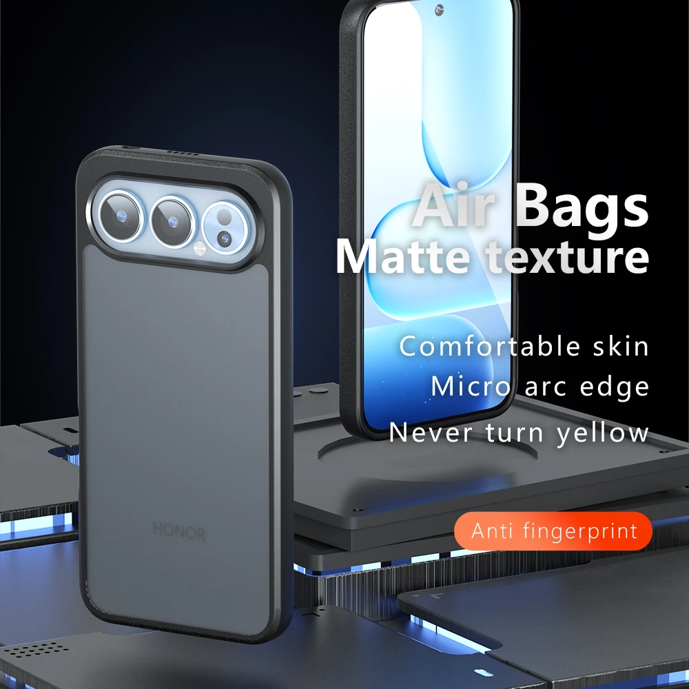 Translucent Matte Shockproof Phone Case - Anti-Knock PC Back Cover