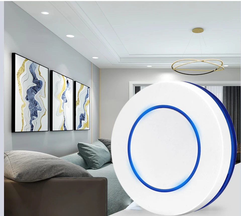 Description Picture 6 of item433MHz Wireless Remote Control Switch Mini Round Button Wall Panel Switch 10A AC85-240V Relay Receiver For LED Lamp Fan
