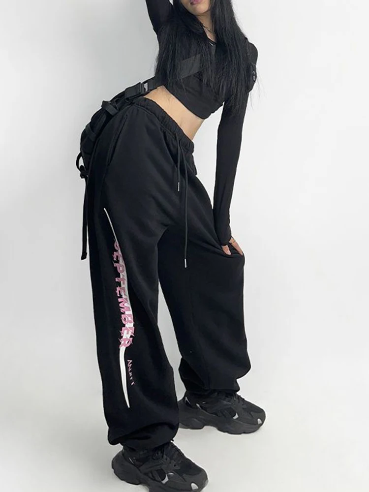 Heart hip sweat pants black andmary