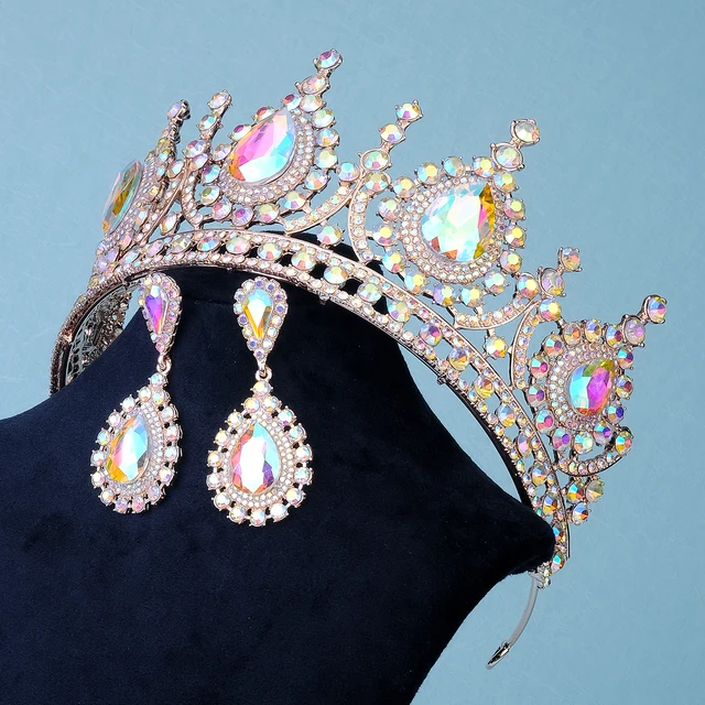 Couronne Princesse Strass Rose - Diadème Fille - Pour Mariage, Anniversaire, Fête - Taille Unique