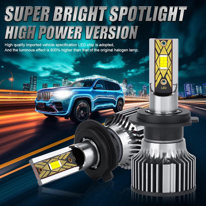 1900W H7 LED Car Headlight H4 H11 Bulb 9012 H3 H8 H9 9005 9006 880 H27 LED Auto Lamp 6K 12V 7035 CSP CHIPS Canbus Drivereyes 2X led car lights led lights led bulbs led headlights led car headlights car headlamps