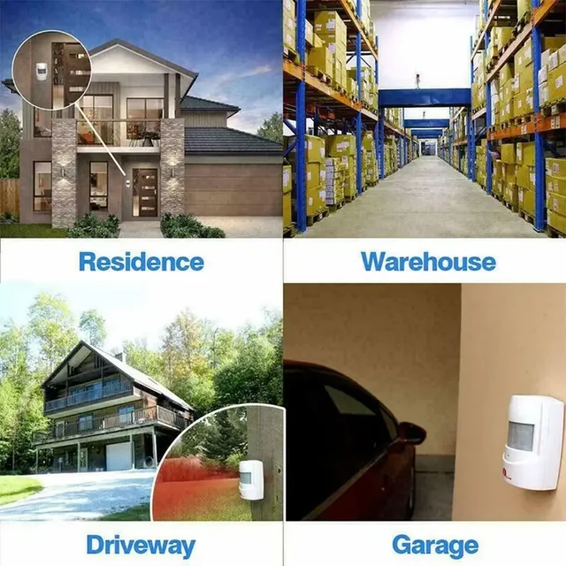 Weatherproof Security Visitor Reminder PIR Driveway Alert Sensor Garage Alarm System Burglar Alarm Motion Sensor 4