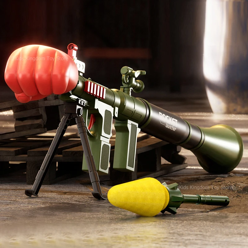 New RPG Fist Rocket Launcher Toy Gun Manual Air Shooting Grenade