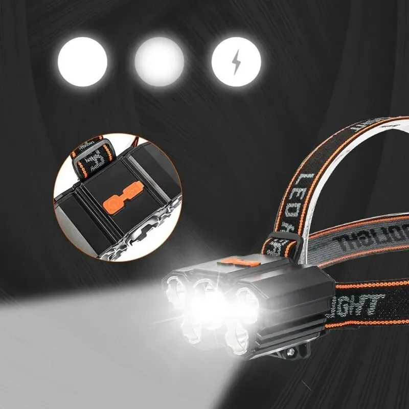 Ultra-Bright Rechargeable Multi-Head USB Headlamp