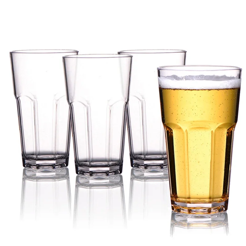 2pcs Plastic Beer Juice Water Cups Transparent Drinking Bar Glasses Party Restaurant Tumbler Tea Cup Coffee Mug Coffee Cup Coffee Mug Plastic Wine Cups