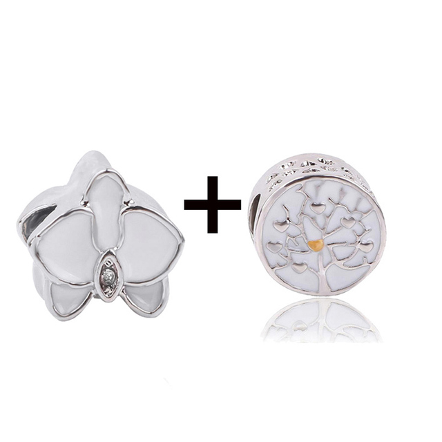 New Design White Heart Charm Beads Pendant Fit European Style Brand Bracelets Necklaces For Women Jewelry Making