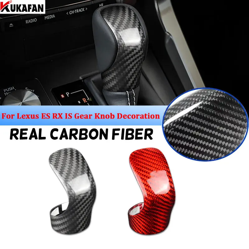 

For Lexus ES RX IS Real Carbon Fiber Center Control Gear Head Trim Car Interior Modification Parts