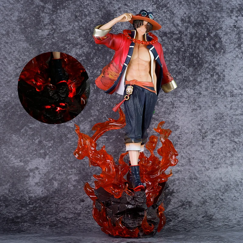 

One Piece Fire Fist Ace 38cm Figures Portgas·D· Ace Anime Figure Statue Figurine Pvc Model Doll Collectible Room Decoration Toy