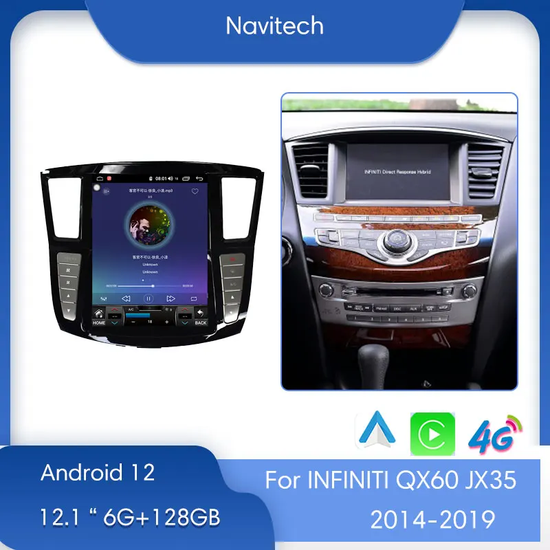 

12.1" Android 12 For Infiniti QX60 JX35 Car DVD Multimedia Player Auto Radio Automotivo GPS Navigation 4G DSP 2014-2019 carplay