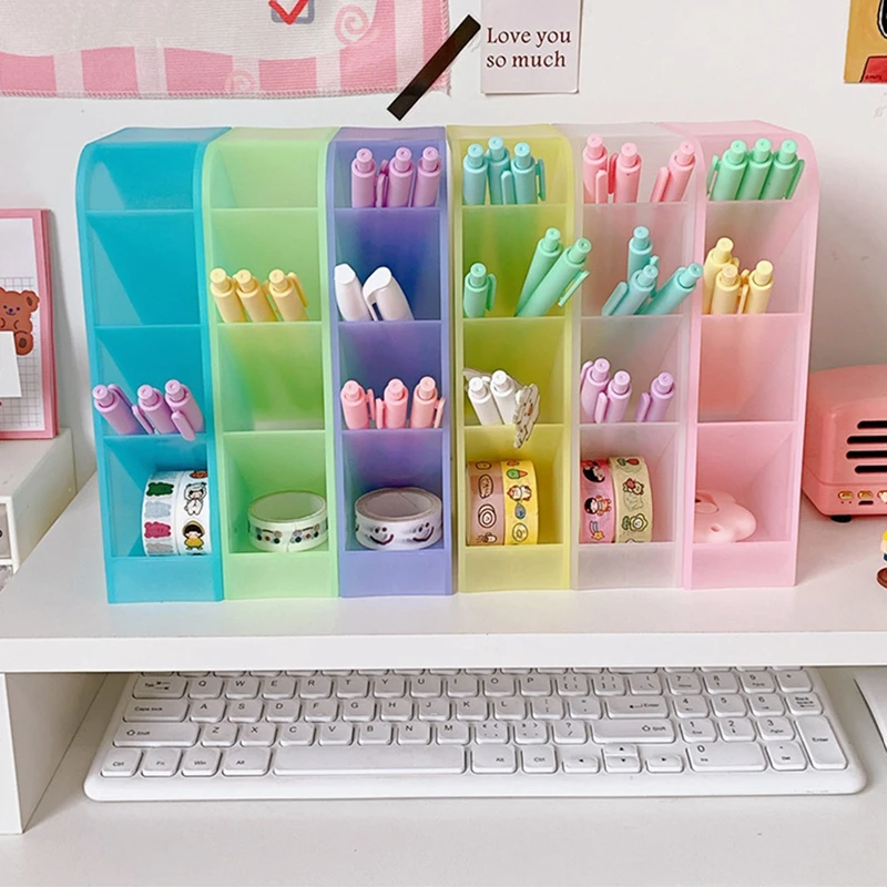 Cute Vertical Pen Organizer  Kawaii Desk Organizer Pen Holder Station