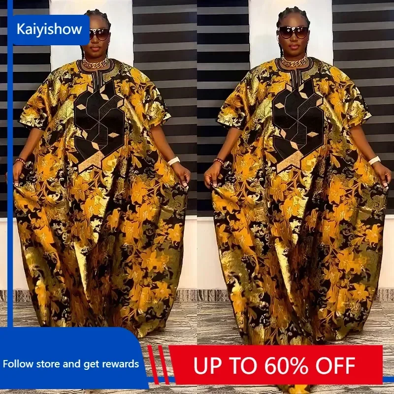 

African Dresses for Women Muslim Fashion Boubou Robe Plus Size Traditional Dashiki Africa Clothes Ankara Outfit Evening Gown