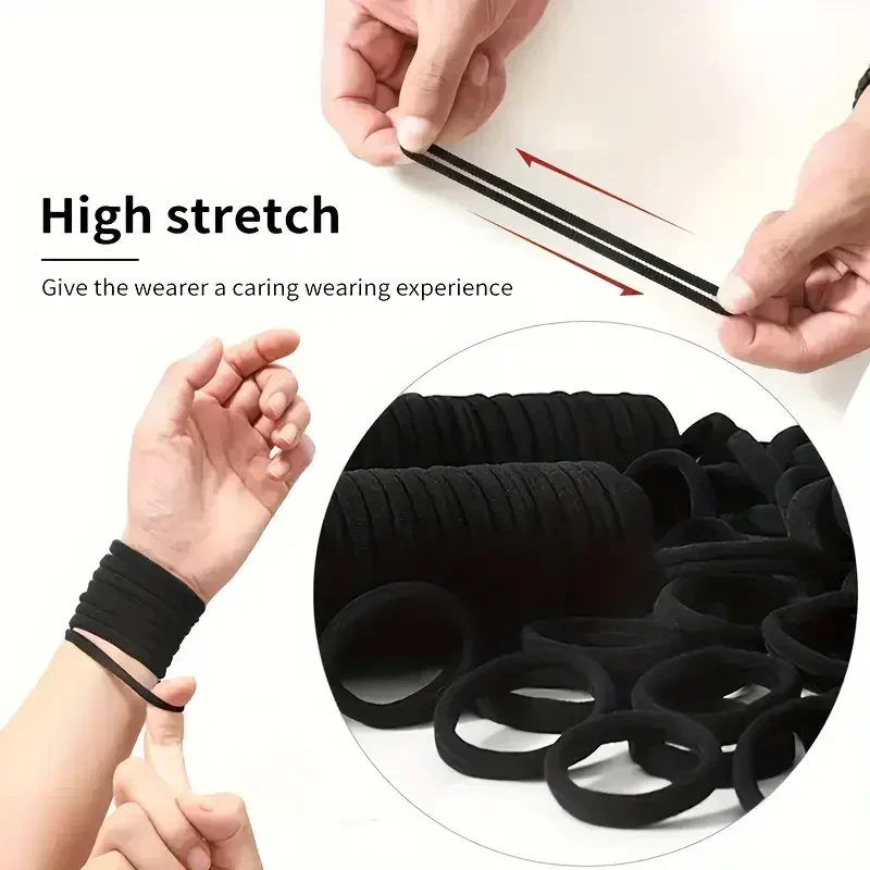 Elastic Hair Bands - Small Rubber Ponytail Holders