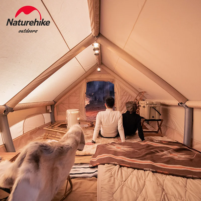 Naturehike Air 12.0 Inflatable Tent Camping Shelter 4-5 People Outdoor Large Space Wall House Glamping Travel Tent Waterproof 6