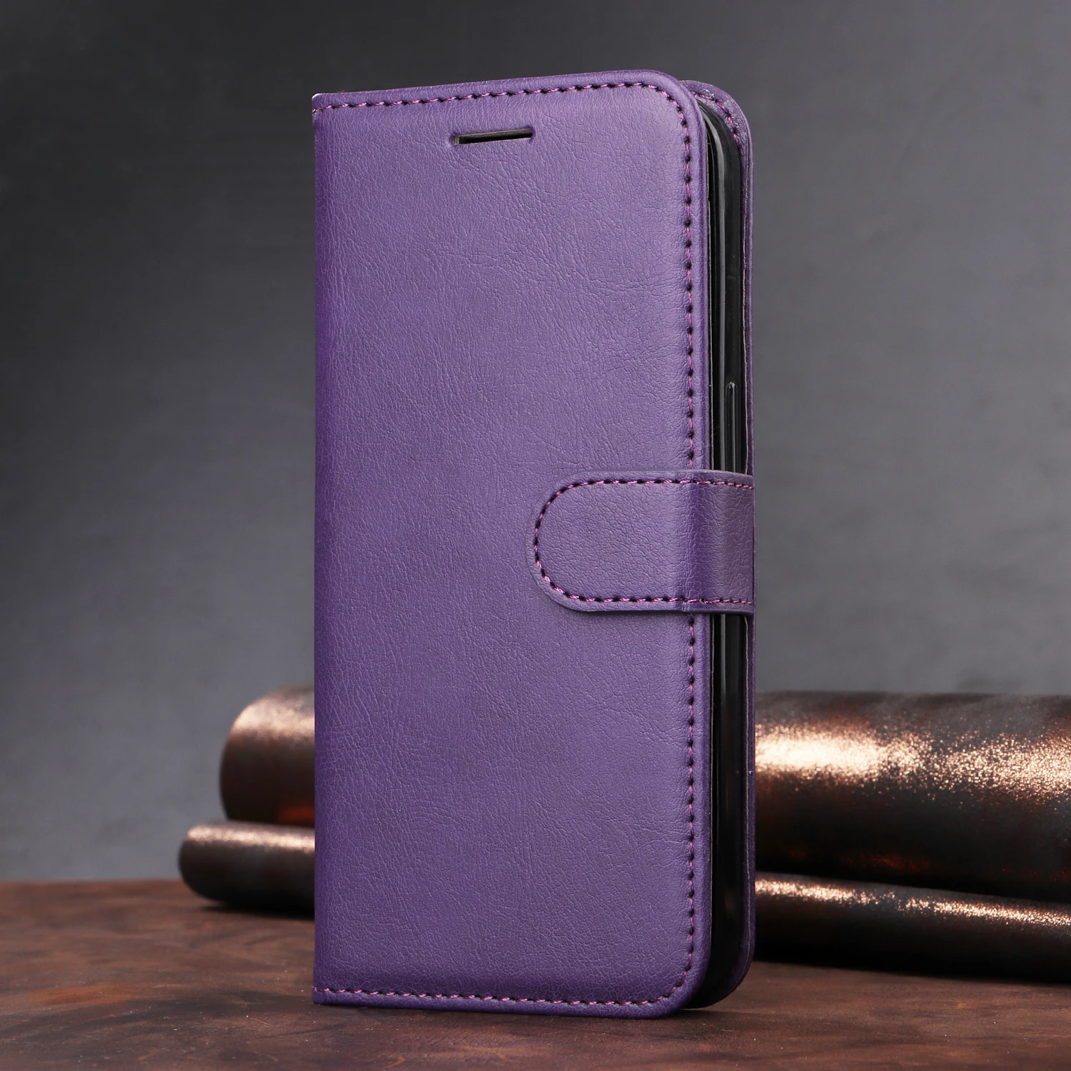 Deluxe Leather Wallet Flip Cover Case - PU Material