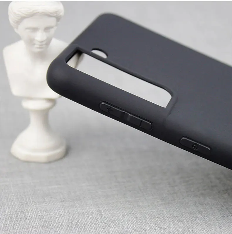Sleek Black Matte Silicone TPU Phone Case - Durable and Stylish Back Cover