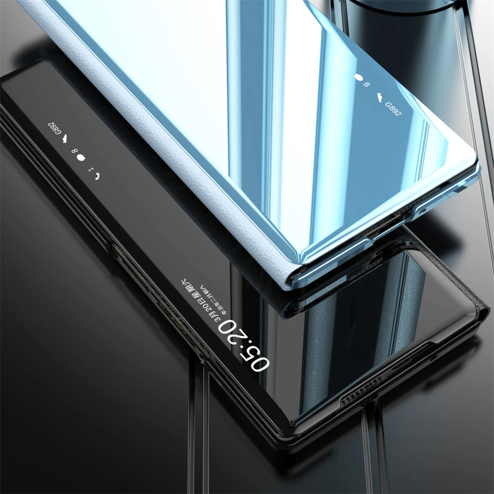Étui à rabat en cuir de luxe avec miroir intelligent pour VIVO X Fold3, nouvel étui de téléphone avec béquille, coque antichoc avec support_voghion.com