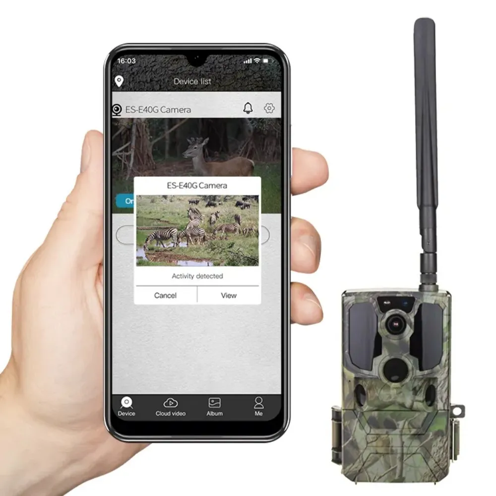 4G LTE, videocamera cellulare per la fauna selvatica HD da 2,7K, trappole fotografiche con visualizzazione dal vivo, archiviazione nel cloud, impostazione dell'app per la sicurezza domestica - immagine 5
