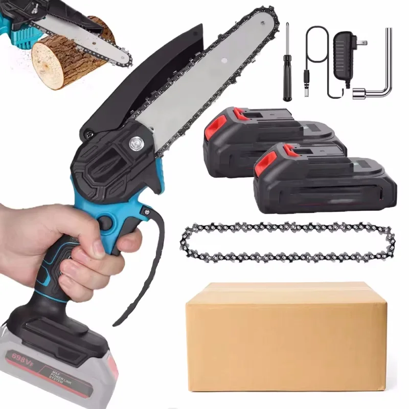 6 Zoll Akku-Elektrosäge für Makita 18V Batterie Automatische Ölspritzvorrichtung Handgeführte Garten-Kettensäge Holzschneidewerkzeug – Detail 1