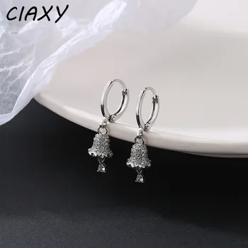 CIAXY-여성을 위한 실버 컬러 풀 지르콘 워터 드롭 귀걸이, 슈퍼 페어리 벨 귀걸이 귀 버클 귀여운 쥬얼리