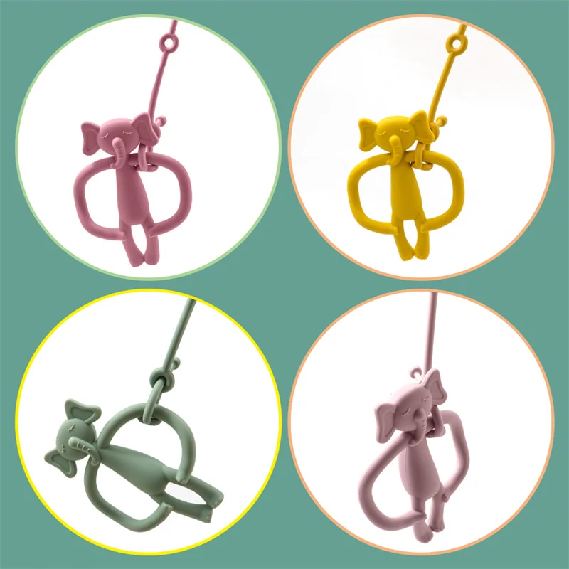 New Baby Silicone Teether Toy Cute Animal Shape Molar Chewing Baby Toys Pacifier Chain Clip Newborn Teething Toy Gifts 4