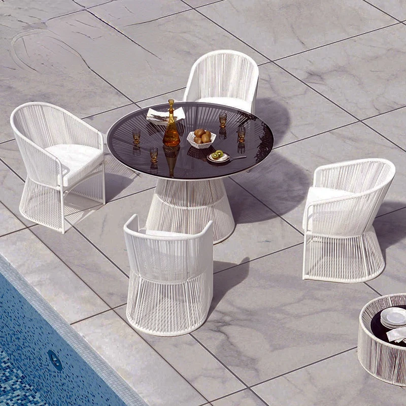 

Desk-Chair Rattan Chair Three-Piece Set Small Coffee Table Combination Outdoor Rattan Chair Armchair Furniture Single Courtyard