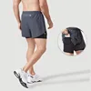 Men's Running Shorts Quick-drying Fitness Black Double Layer Shorts Men New Sport Workout Training Bodybuilding Short Pants 2