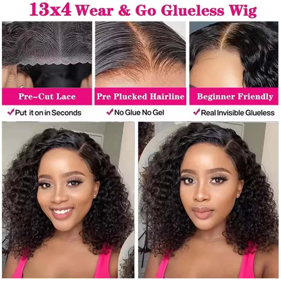 Water Wave Bob Glueless Wet And Wavy HD Lace Frontal Precut Human Wigs Brazilian lace front wig human hair wigs human hair wig front lace wig