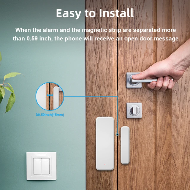 eWelink Zigbee Smart Door And Window Sensor APP Remote Monitoring Home Security Works With Alexa Google Assistant Yandex Alice 6