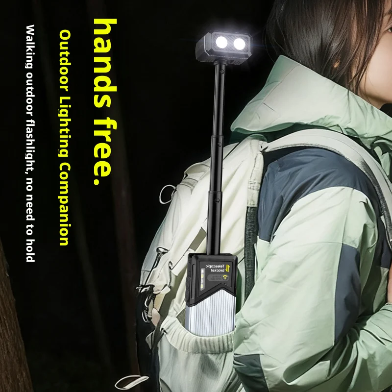 Enhanced LED Magnetic Work Light with Retractable and Rotatable Design for Versatile Outdoor and Inspection Use