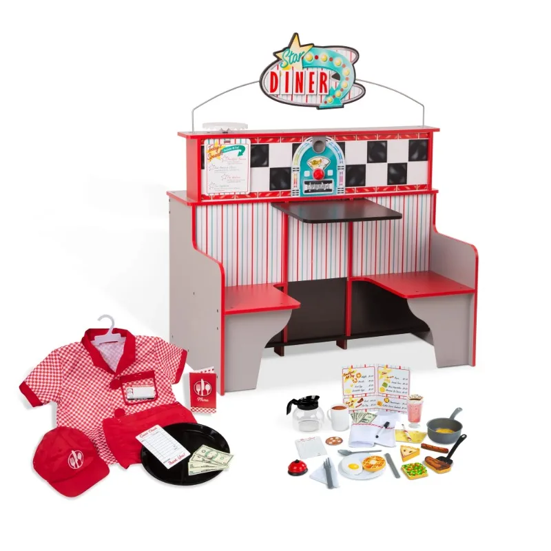 

Double-Sided Wooden Star Diner Restaurant Play Space