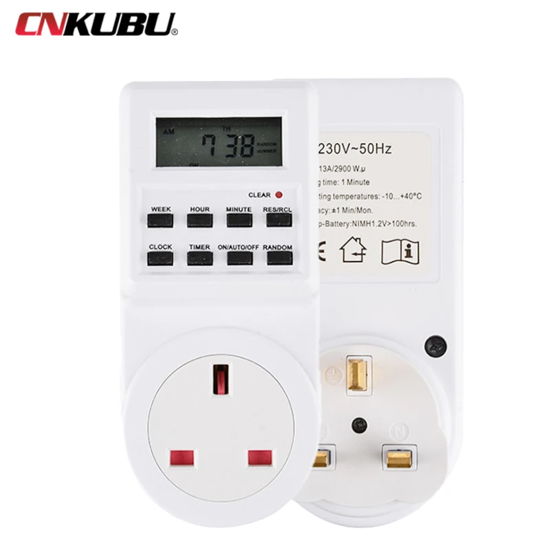 Electronic Digital Timer Switch Socket 24 Hour Cyclic EU UK AU US BR FR Plug Kitchen Timer Outlet Programmable Timing Socket 6