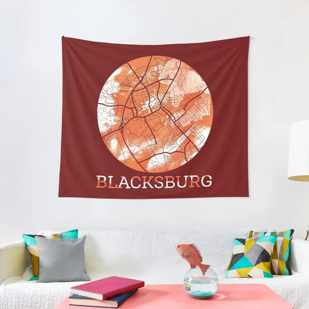 

Blacksburg VA Map Tapestry Bedroom Deco Room Decorating Aesthetic Decoration Home Things To Decorate The Room Tapestry