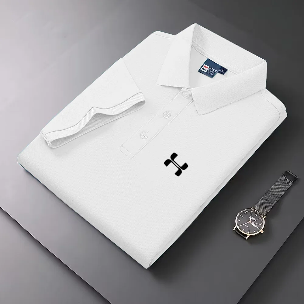 Herren Kurzarm Farbiges Poloshirt Atmungsaktiv Bequem Elastisch Top Neue Kollektion Lässiger Business-Stil Poloshirt
