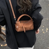 Sacs à bandoulière mini rétro en cuir PU tendance pour femmes, sac seau bandoulière, sacs à main et pochettes de luxe de créateur Hiver 2026 1