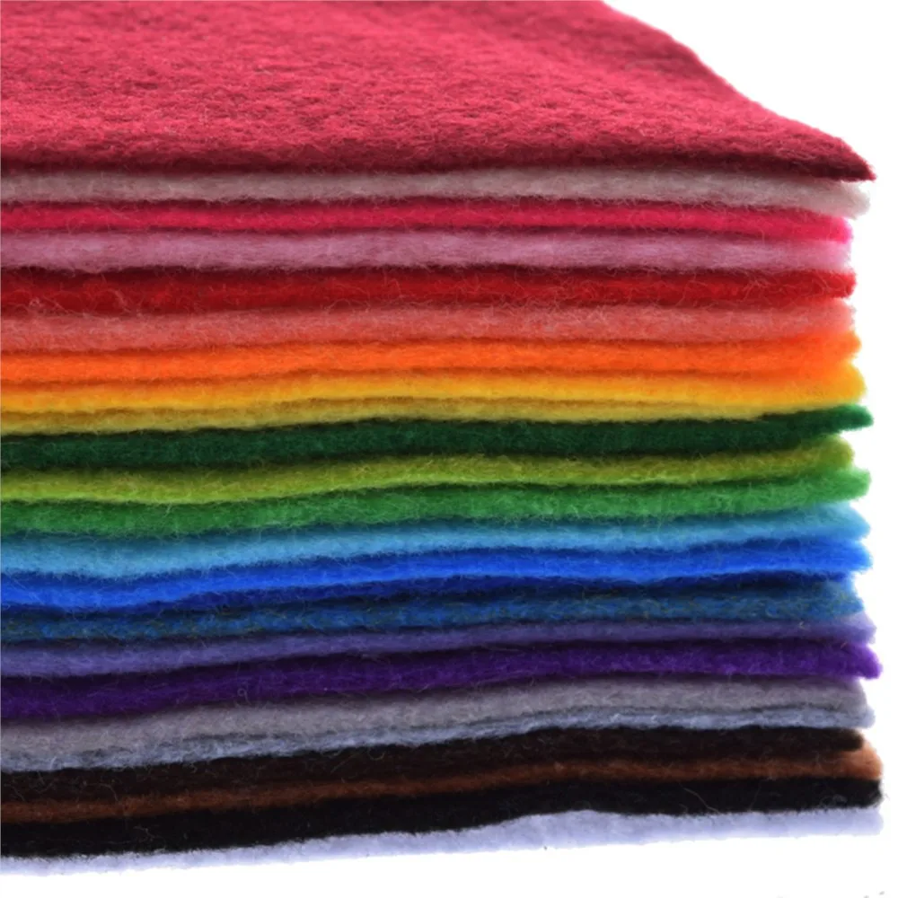 Chainho,Polyester Non Woven Soft Felt Fabric,1.5mm Thickness,DIY Sewing & Quilting Material For Toy,Doll,Craft,24 Pieces,30x30cm