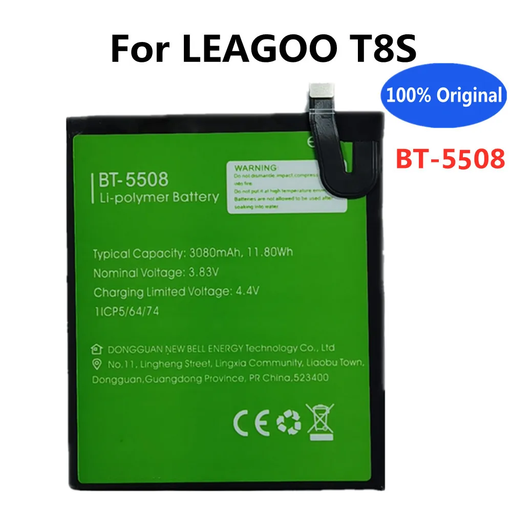 

New 100% Original BT5508 Replacement Battery 3080mAh For LEAGOO T8S Smart Mobile Phone Batteries BT-5508 Genuine Li-ion Batteria