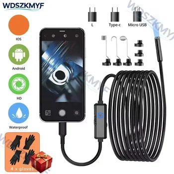 [GIFT]3In1 USB HD Endoscope Camera 8mm Flexible Industrial Borescope Compatible For iOS Type C Android with Engine Checking 1