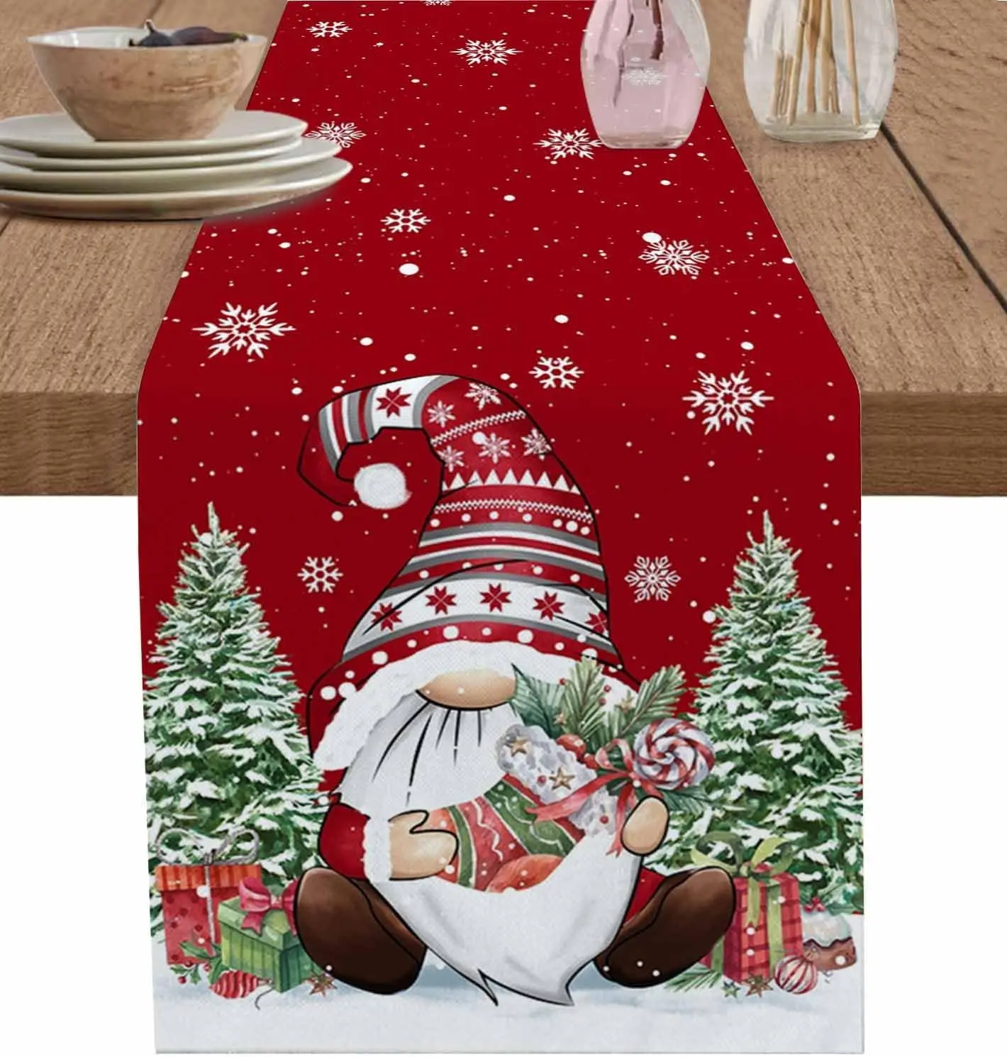 Winter Gnomes Quilted Table Runner NCU0NNT2589