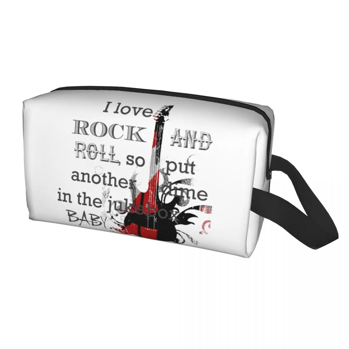 

I Love Rock And Roll Cosmetic Bag Women Fashion Large Capacity Heavy Metal Music Makeup Case Beauty Storage Toiletry Bags